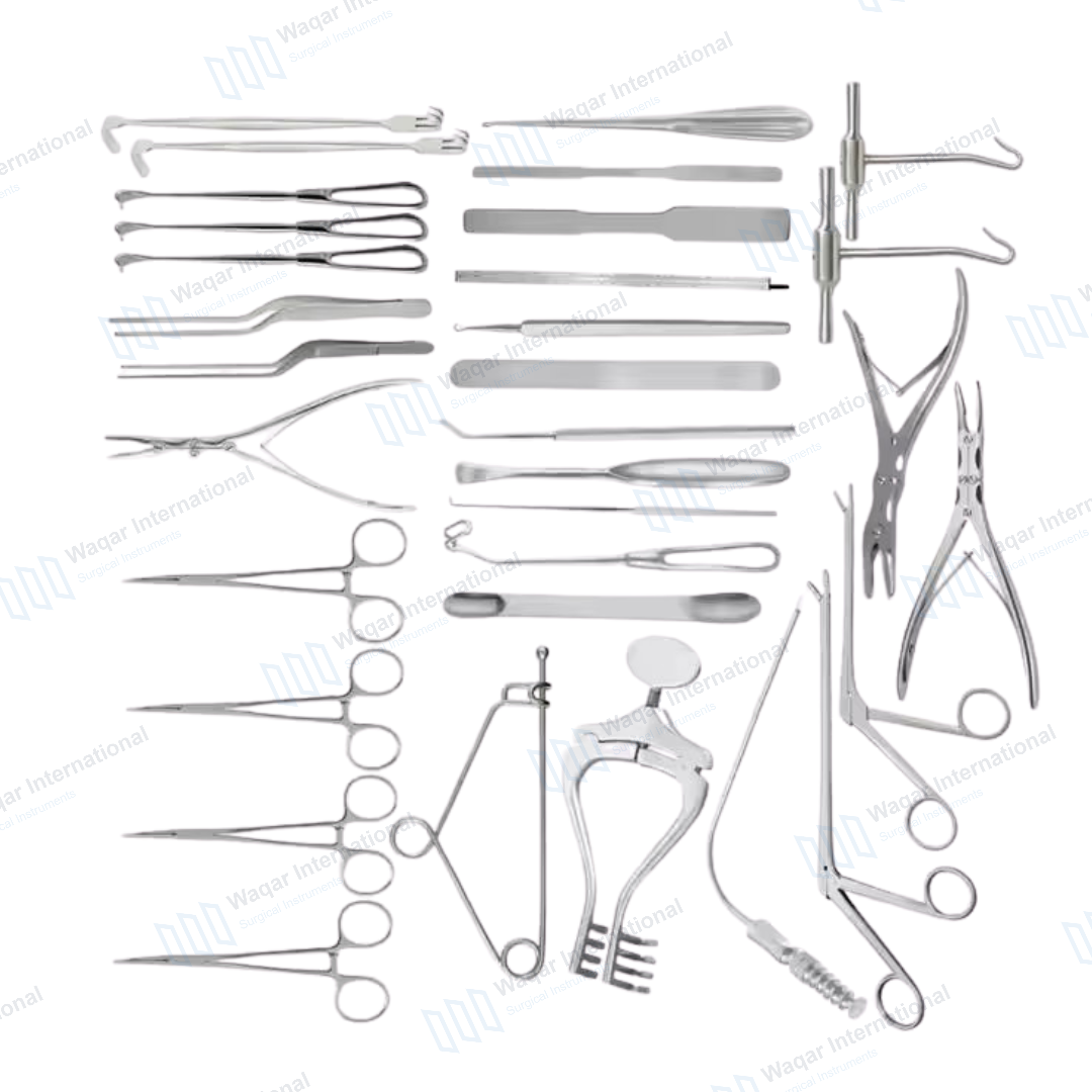 12-Piece Reusable Stainless Steel Neurosurgical Instrument Set for Brain — surgical instruments manufactured by Waqar International, Sialkot