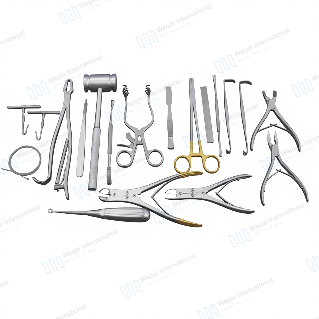 20-Piece Veterinary Orthopedic Surgical Kit Stainless Steel Bone — surgical instruments manufactured by Waqar International, Sialkot