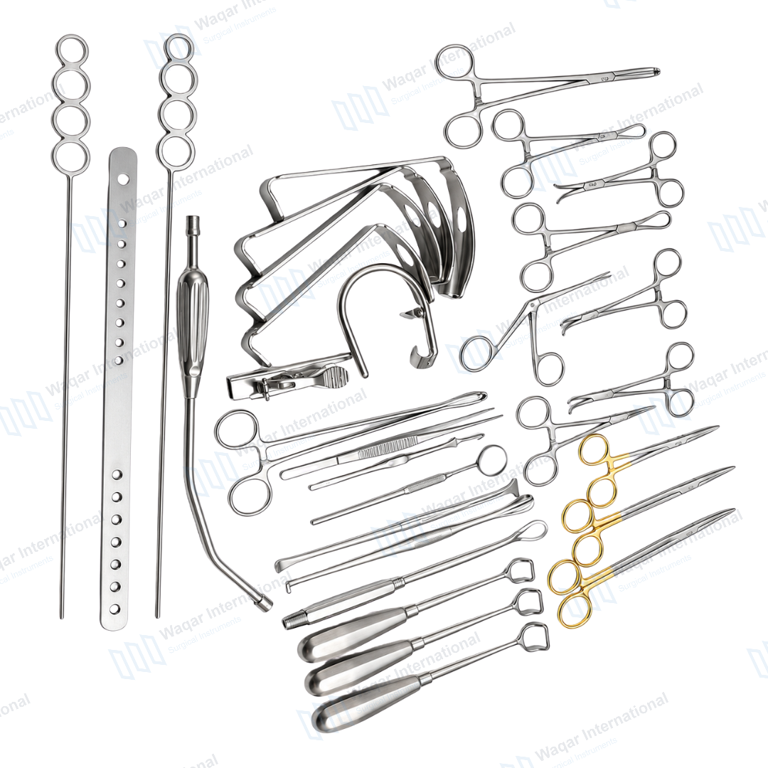 30-Piece Tonsillectomy Instrument Set for ENT Adenoid Tonsil Surgery — surgical instruments manufactured by Waqar International, Sialkot