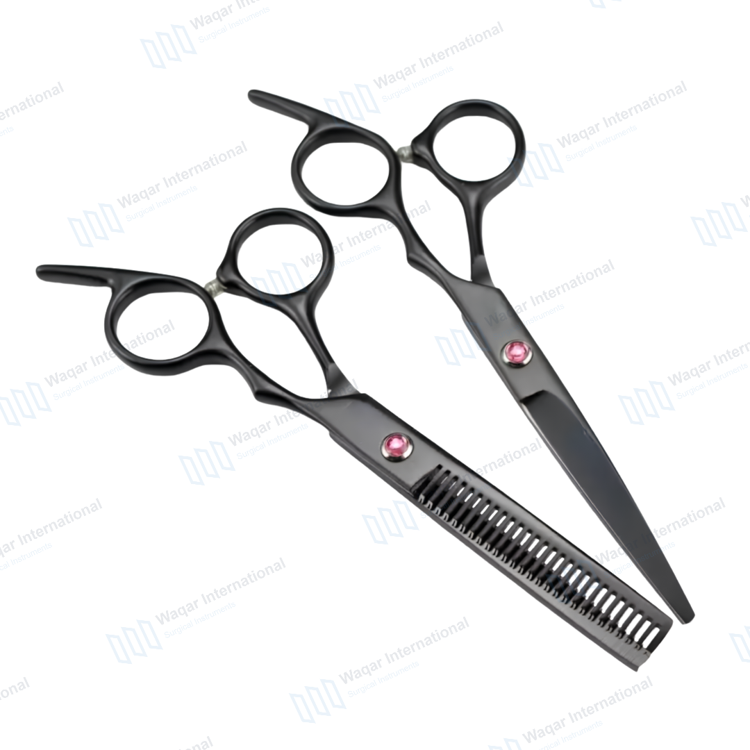 440C Stainless Steel Barber Scissors Set Long Handle — surgical instruments manufactured by Waqar International, Sialkot