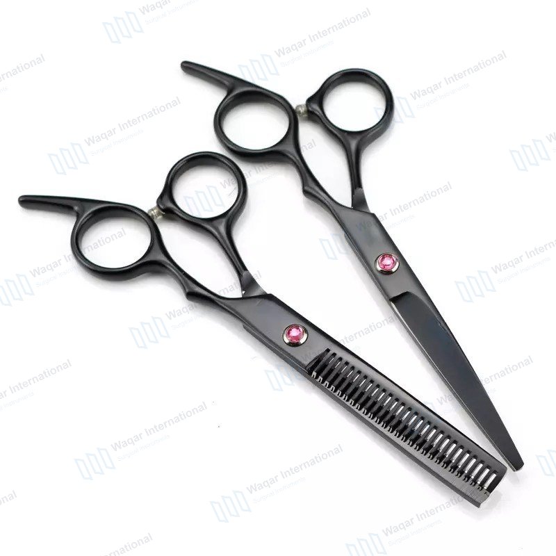 6.0 Inch Black Beauty Barber Scissors Sharp — surgical instruments manufactured by Waqar International, Sialkot