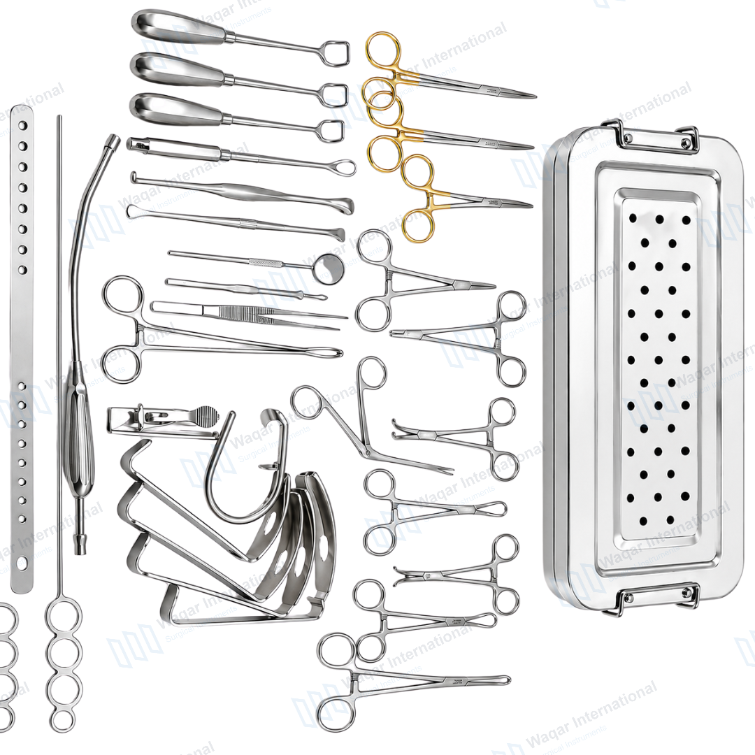 Adenoidectomy Surgical Instruments Set ENT Adenoid Surgery German — surgical instruments manufactured by Waqar International, Sialkot