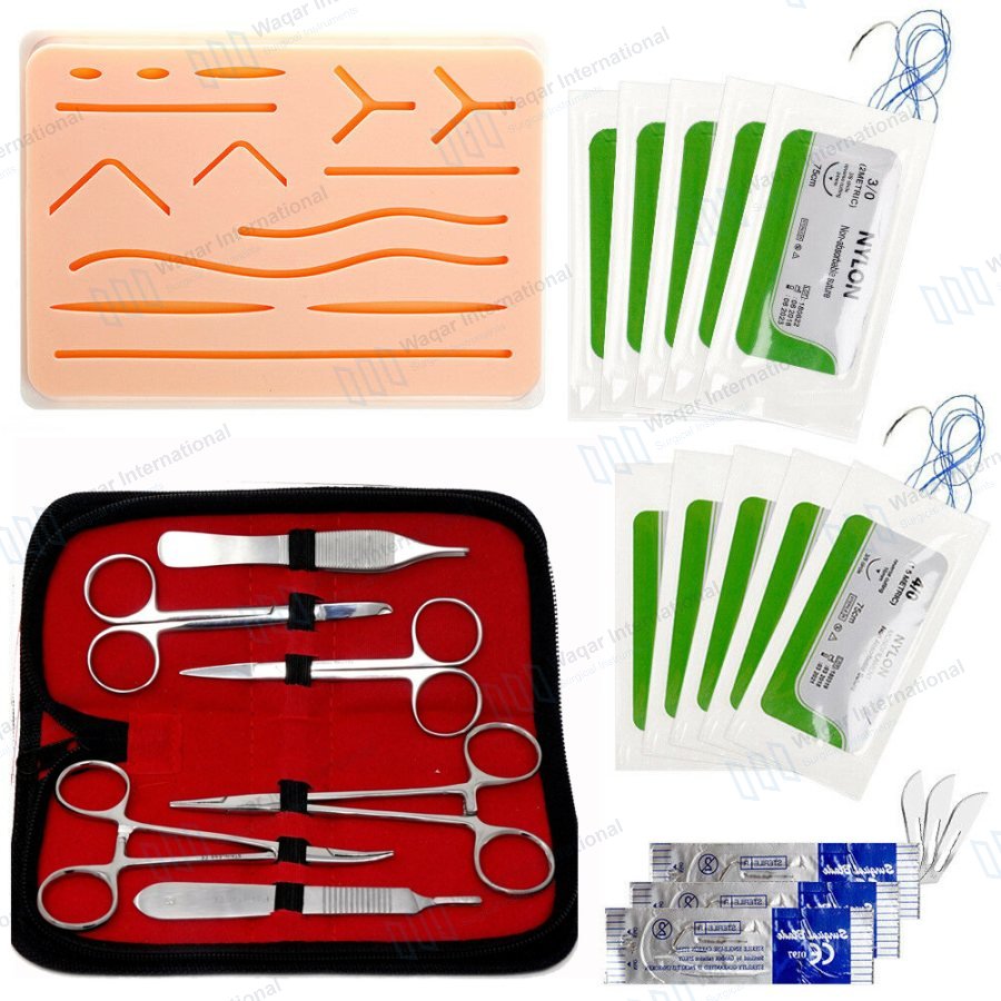 Advanced Stainless Steel Surgical Suture Practice Kit — surgical instruments manufactured by Waqar International, Sialkot