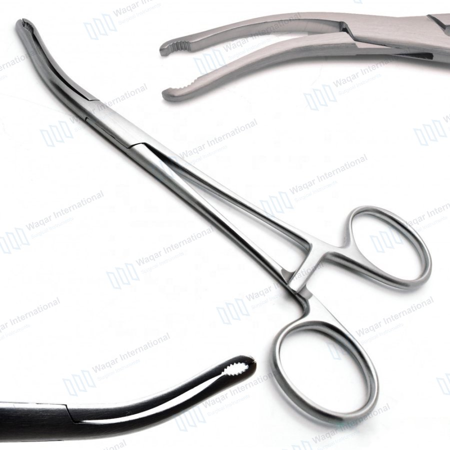 Bone Reduction Forceps 5.5" Orthopedic Curved Surgical Long Ratchet — orthopedic instruments manufactured by Waqar International, Sialkot