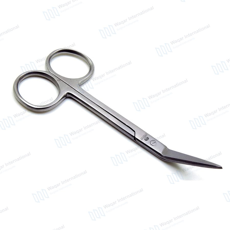 Stainless Steel Converse Angled Scissors 10cm End 2.5cm — ent instruments manufactured by Waqar International, Sialkot