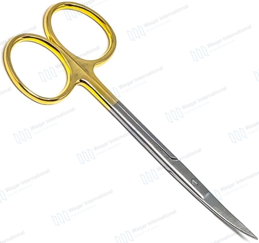 Stainless Steel Curved 4 1/2-Inch Anti-Rust Passivated Iris — eye instruments manufactured by Waqar International, Sialkot