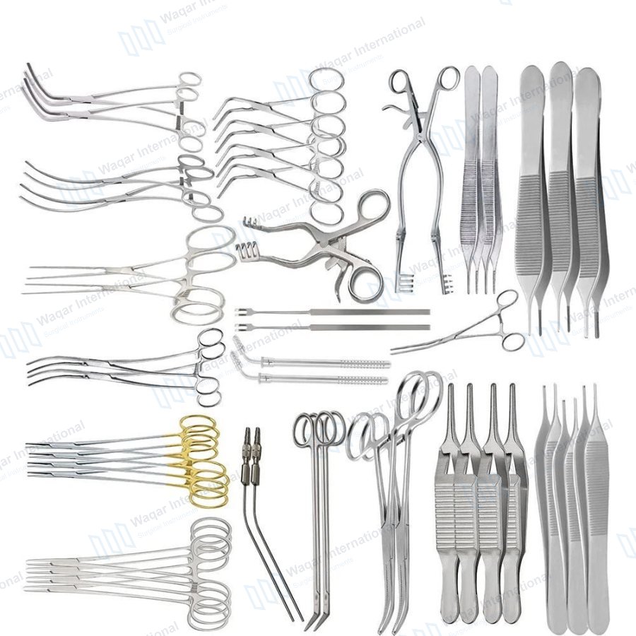 Complete Abdominal Vascular Surgical Instruments Set German — surgical instruments manufactured by Waqar International, Sialkot