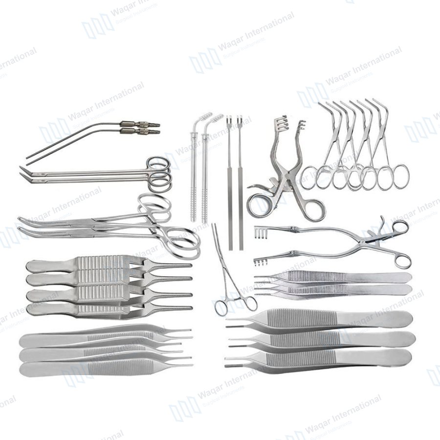 Stainless Steel Abdominal Vascular Surgical Instruments Set — surgical instruments manufactured by Waqar International, Sialkot