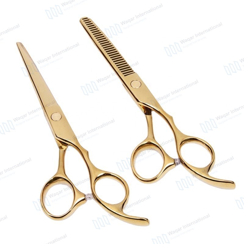 Beauty Straight Left-Handed Salon Barber Scissor Combination Set — beauty instruments manufactured by Waqar International, Sialkot