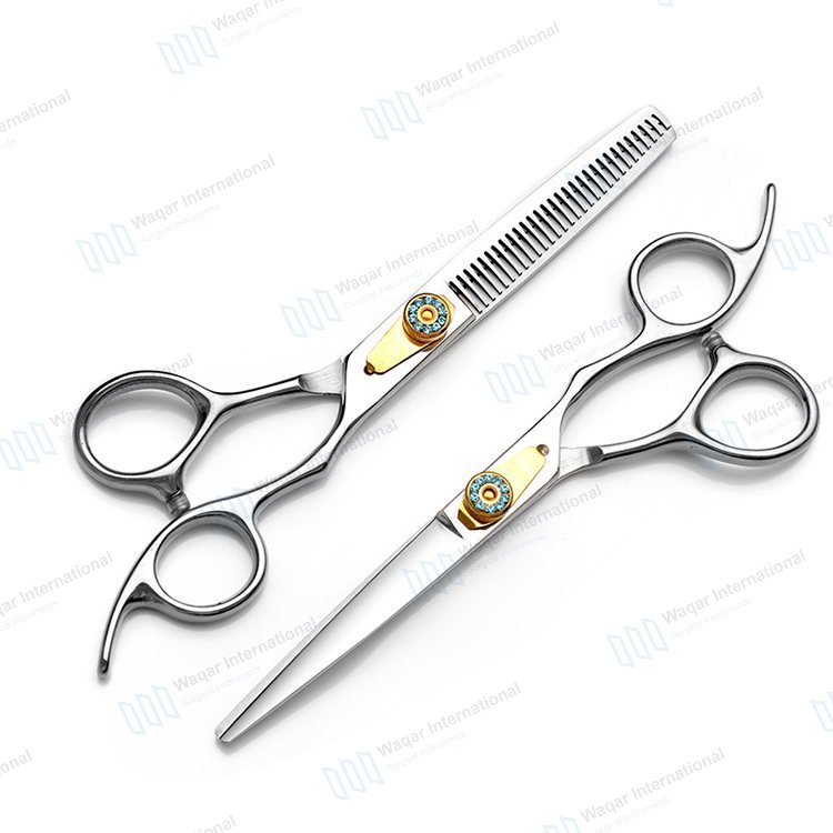 Fashion Design Salon Beauty Left-Handed Barber Hairdressing Scissors — beauty instruments manufactured by Waqar International, Sialkot