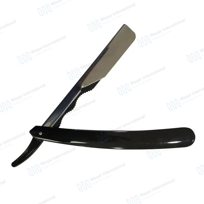 Straight Razor Shavette Stainless Steel Black Handle — beauty instruments manufactured by Waqar International, Sialkot