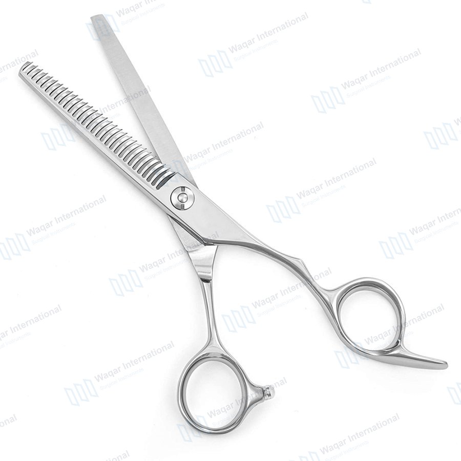 Barber Beauty Thinning Scissors 6 Inch Right-Handed Offset Handle — beauty instruments manufactured by Waqar International, Sialkot