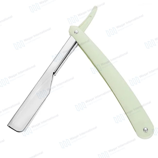 Stainless Steel Folding Handle Barber Razor with Single Blade — beauty instruments manufactured by Waqar International, Sialkot