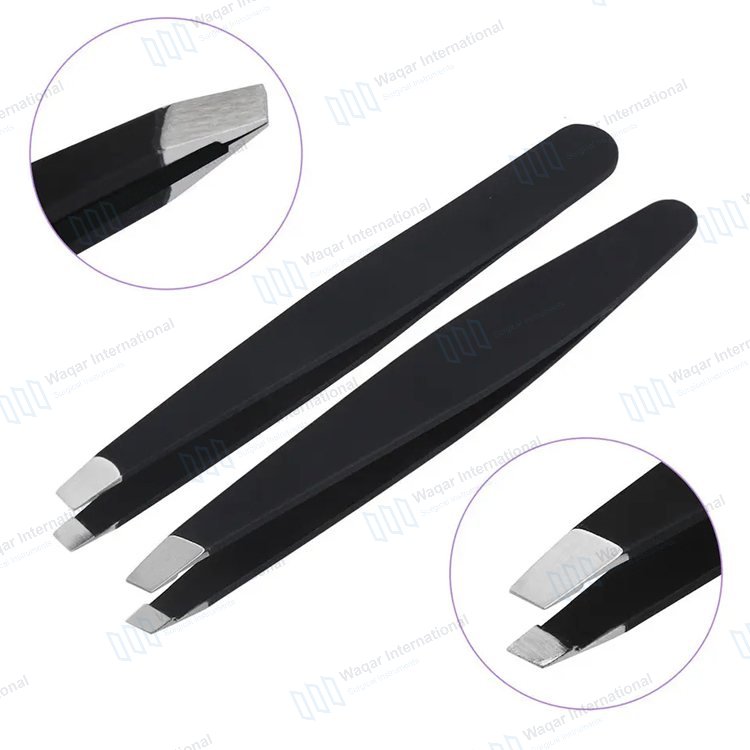 Stainless Steel 45 Degree Eyebrow Tweezers for Eyebrow — beauty instruments manufactured by Waqar International, Sialkot