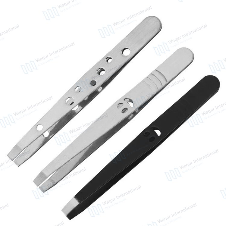 Stainless Steel Eyebrow Tweezers — beauty instruments manufactured by Waqar International, Sialkot