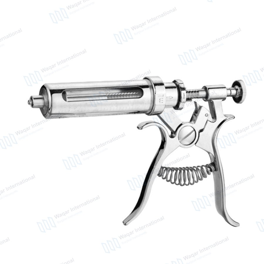 Veterinary Stainless Steel Multi Dose Automatic Adjustable Syringe — veterinary instruments manufactured by Waqar International, Sialkot
