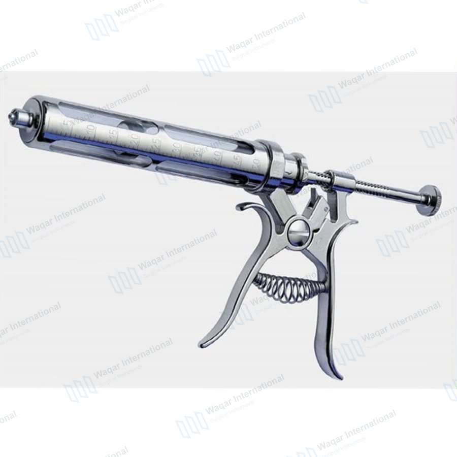 Stainless Steel Veterinary Syringe Livestock Animal Care Cattel Farm — veterinary instruments manufactured by Waqar International, Sialkot