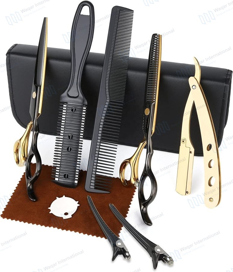Black Gold Beauty Barber Hair Cutting Scissors — beauty instruments manufactured by Waqar International, Sialkot