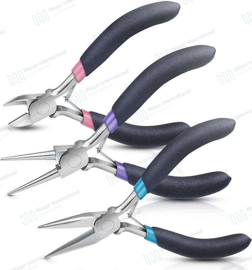 3Pcs Stainless Steel Jewelry Making Pliers Tools Kit — orthopedic instruments manufactured by Waqar International, Sialkot
