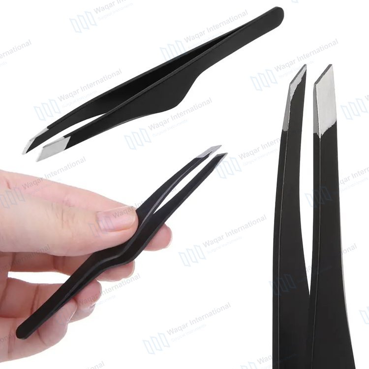 Stainless Steel Slanted Squared Tip Eyebrow — beauty instruments manufactured by Waqar International, Sialkot