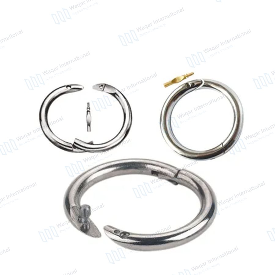 Stainless Steel Bull Nose Ring Color Size — veterinary instruments manufactured by Waqar International, Sialkot