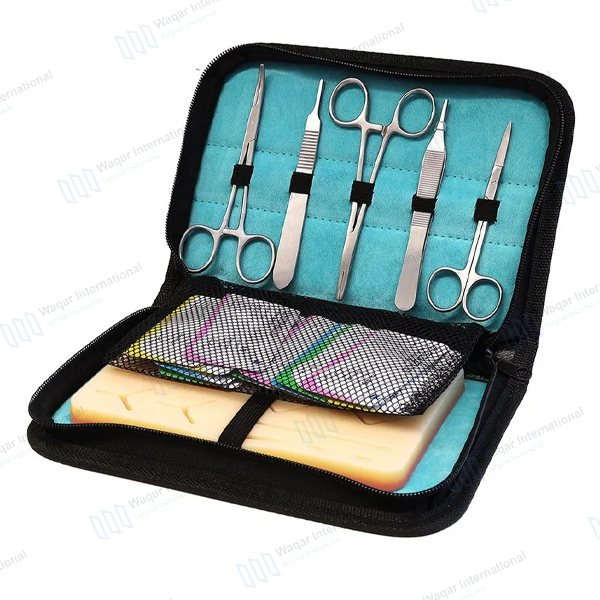 Large Metal PVC Silicon Suture Pads Practice Kit — surgical instruments manufactured by Waqar International, Sialkot