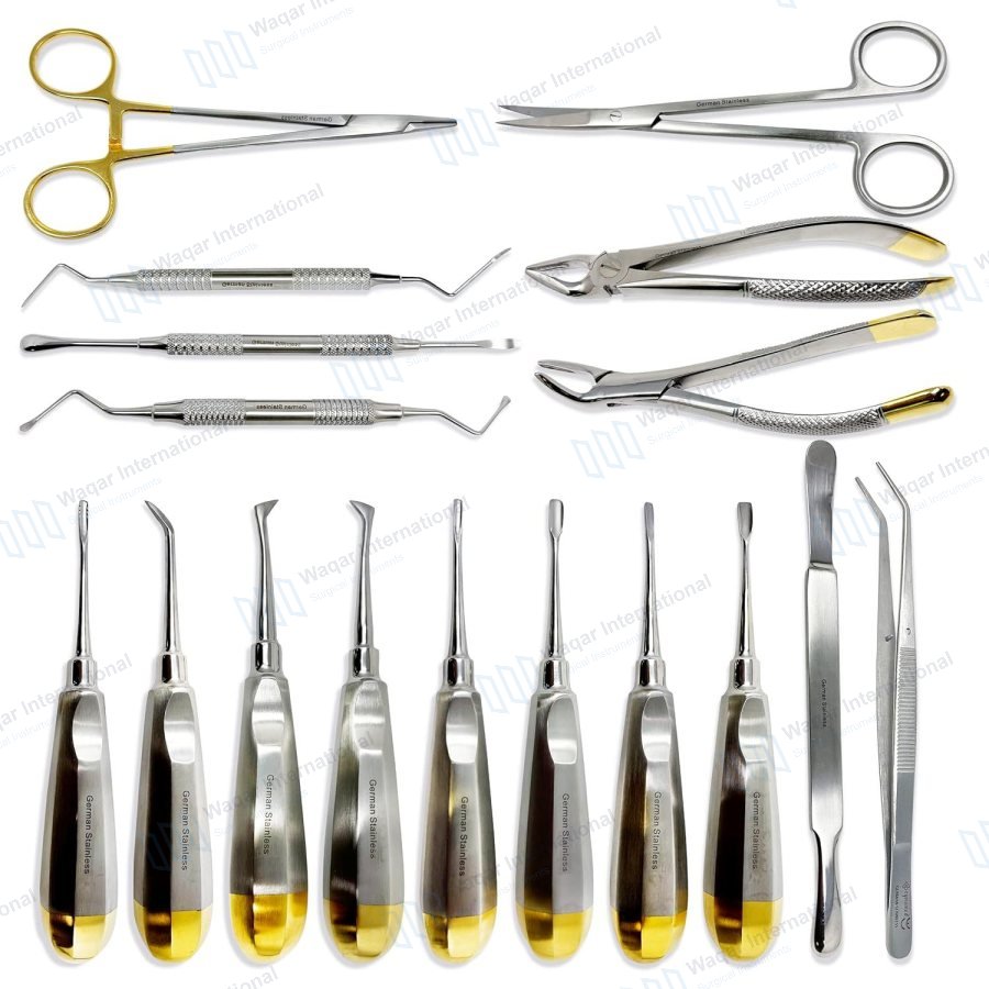 Genuine German Steel Machinery 17-Piece Oral Dental — dental instruments manufactured by Waqar International, Sialkot