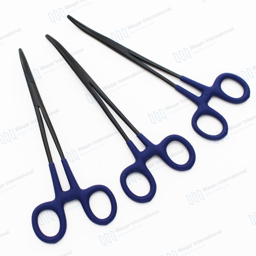 Stainless Steel Hemostat Locking Forceps 8" Curved Full Serrated — fishing tools manufactured by Waqar International, Sialkot