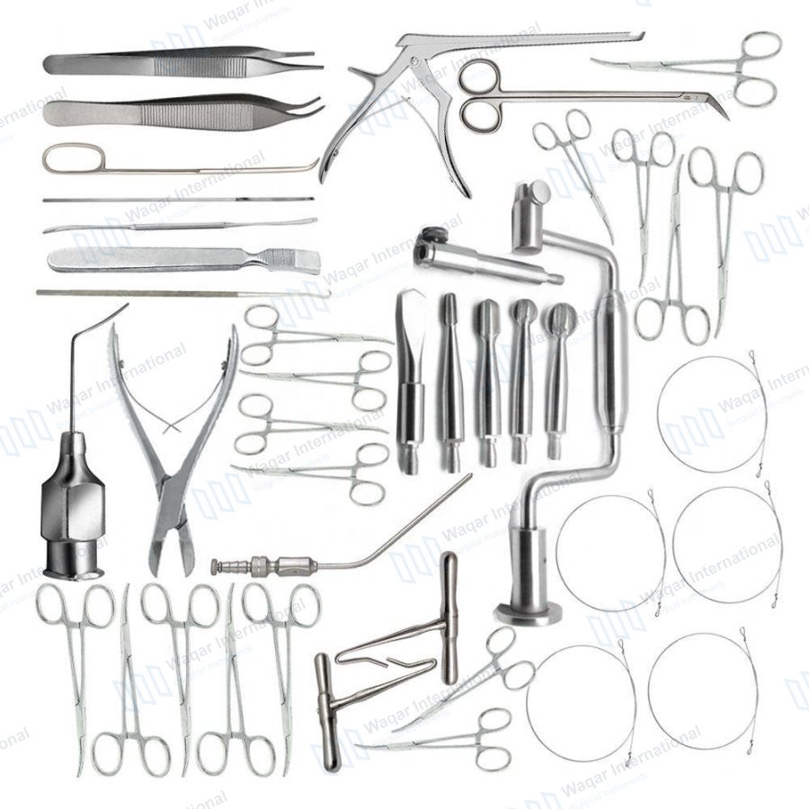 98 PCS Craniotomy Instrument Set Stainless Steel — neuro surgical manufactured by Waqar International, Sialkot
