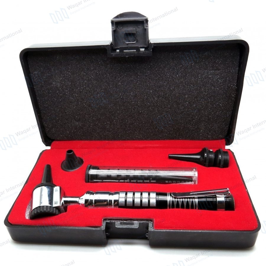ENT Set Otoscope Fancy Black Handle — ent instruments manufactured by Waqar International, Sialkot