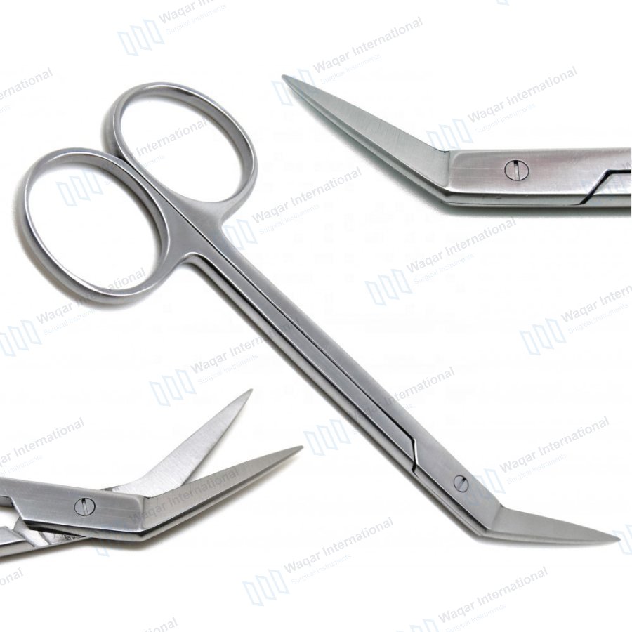Steel Micro Vascular Scissors Crown Angled — surgical instruments manufactured by Waqar International, Sialkot