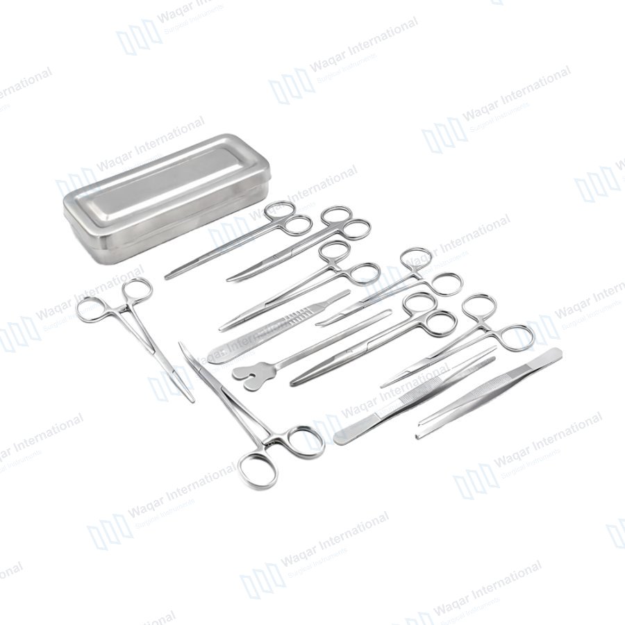 13Pcs Basic Minor Surgery Instruments Set — surgical instruments manufactured by Waqar International, Sialkot