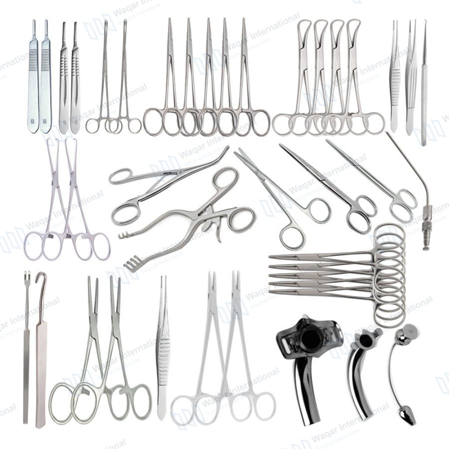 Tracheotomy Surgery Set Contains 41Pcs — surgical instruments manufactured by Waqar International, Sialkot