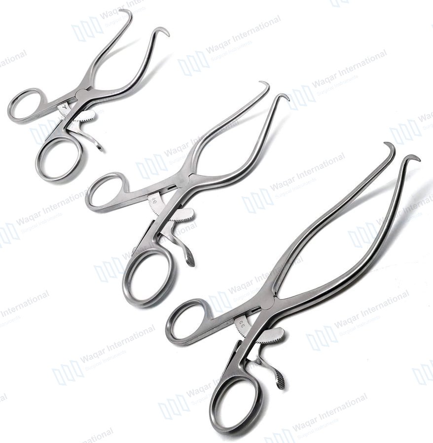 3 Pcs Gelpi Retractors 3.5" 7" — veterinary instruments manufactured by Waqar International, Sialkot