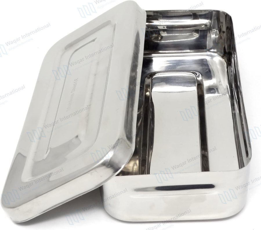 Stainless Steel Surgical Sterilization Trays Dental Instrument Boxes — dental instruments manufactured by Waqar International, Sialkot