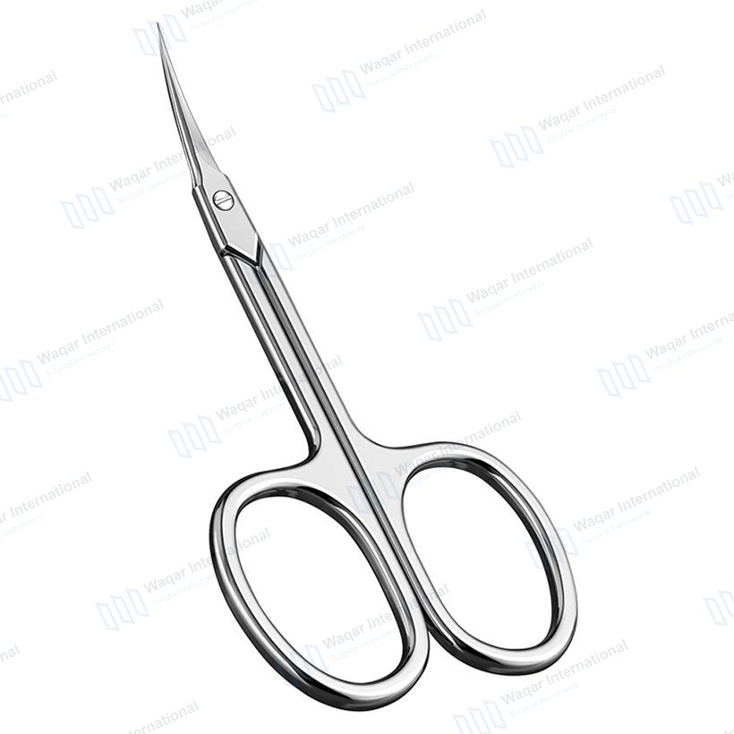 Stainless Steel Silver Handle Cuticle Nail Scissors with Sharp — beauty instruments manufactured by Waqar International, Sialkot