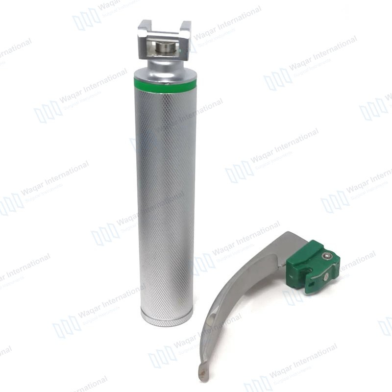 Curved Adult Laryngoscope Sets 4 Blades — ent instruments manufactured by Waqar International, Sialkot