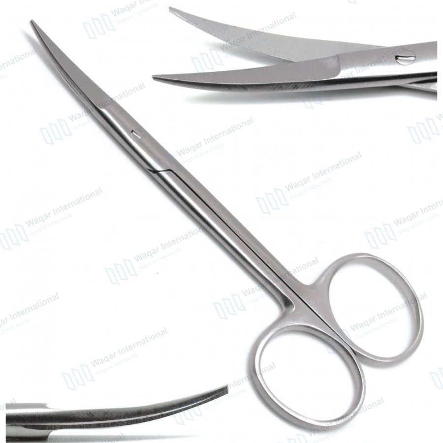 Iris Scissors 4.5" Curved Sharp Points — eye instruments manufactured by Waqar International, Sialkot