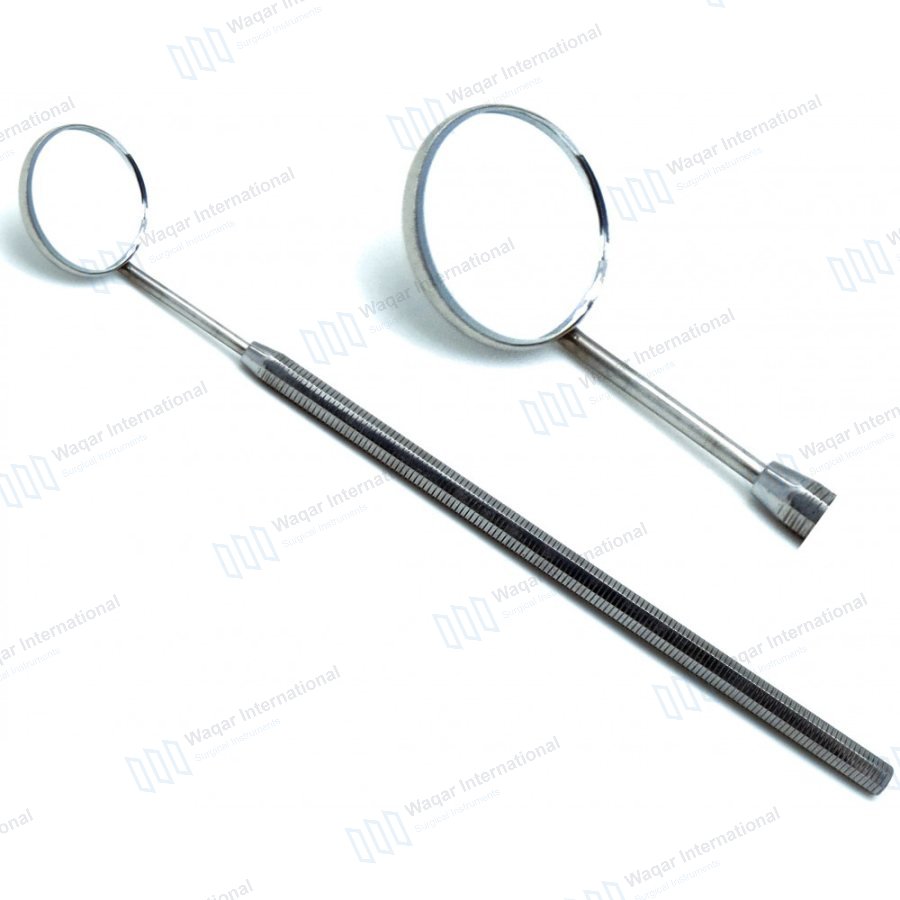 Stainless Steel Dental Examination Mirror Diagnostic Octagon Handle — dental instruments manufactured by Waqar International, Sialkot