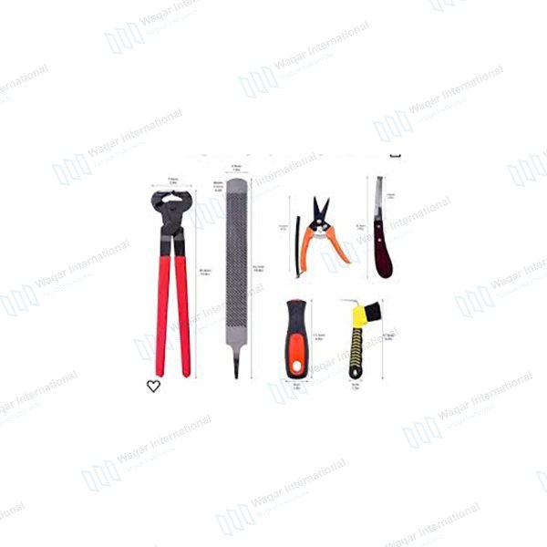 Hoof Farrier Trimming Tools 8 Pcs Set Reusable Breathable — veterinary instruments manufactured by Waqar International, Sialkot