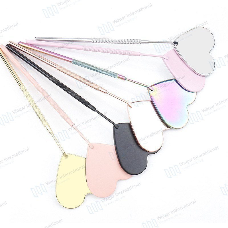Sustainable Butterfly-Printed Stainless Steel Lighted Single-Sided Make-Up Mirror Eyelash — beauty instruments manufactured by Waqar International, Sialkot
