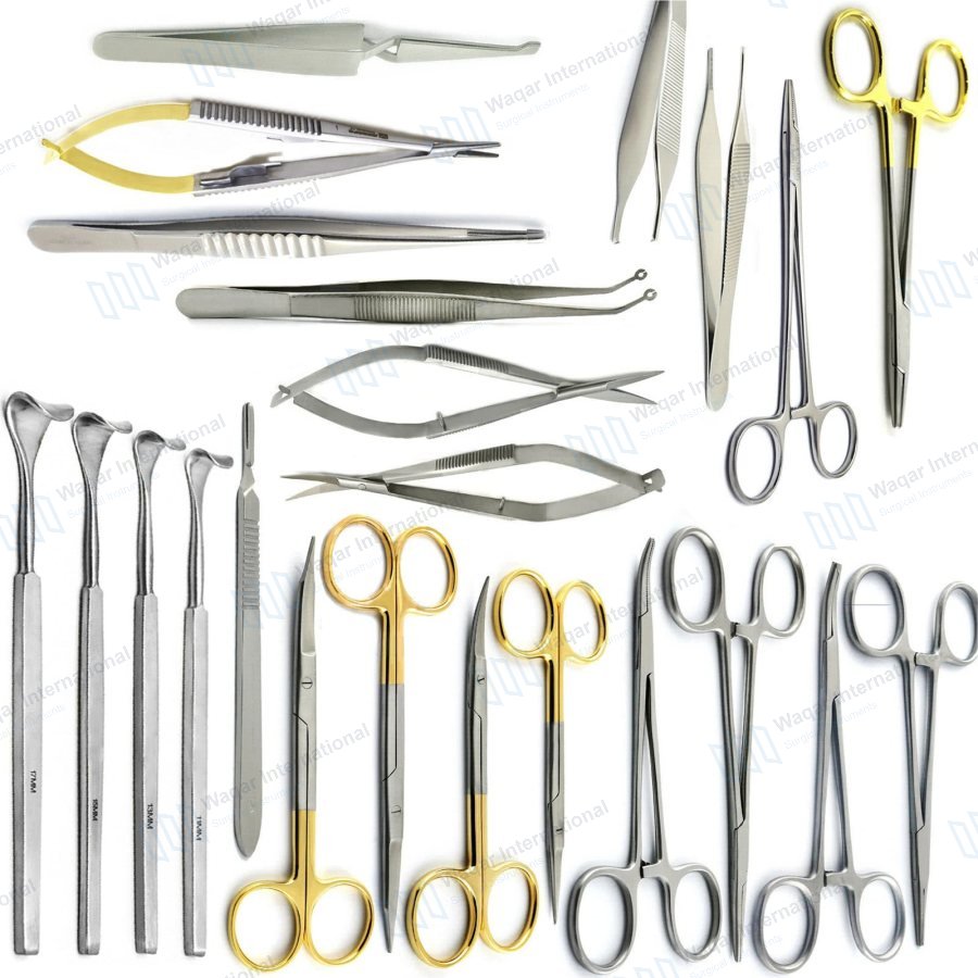 Basic Blepharoplasty Set Plastic Surgery Forceps Instruments — eye instruments manufactured by Waqar International, Sialkot