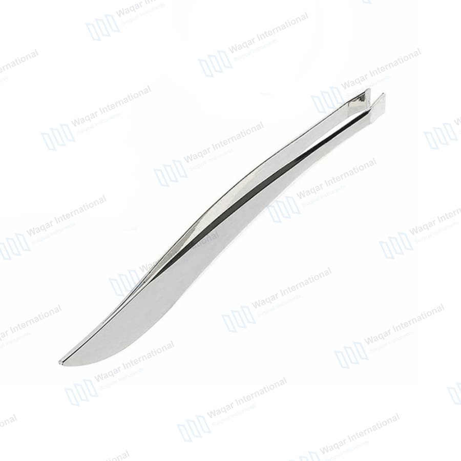 Stainless Steel Eyebrow Tweezers Slanted Tip — beauty instruments manufactured by Waqar International, Sialkot