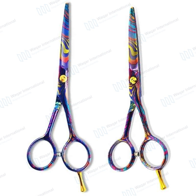 Barber Scissors Stainless Steel Blades Sharp Plastic Handle — beauty instruments manufactured by Waqar International, Sialkot
