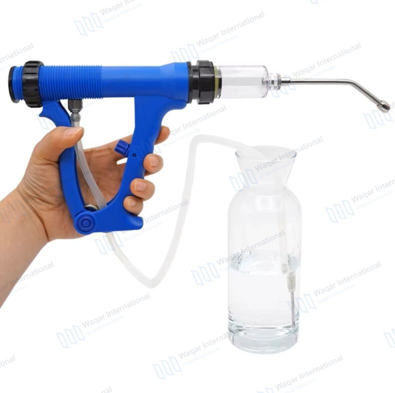 Reusable Dehorner 200ml Oral Drenching Gun for Cattle-Veterinary — veterinary instruments manufactured by Waqar International, Sialkot
