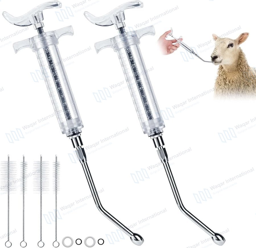 Veterinary 20ml 30ml 60ml Cattle Metal — veterinary instruments manufactured by Waqar International, Sialkot