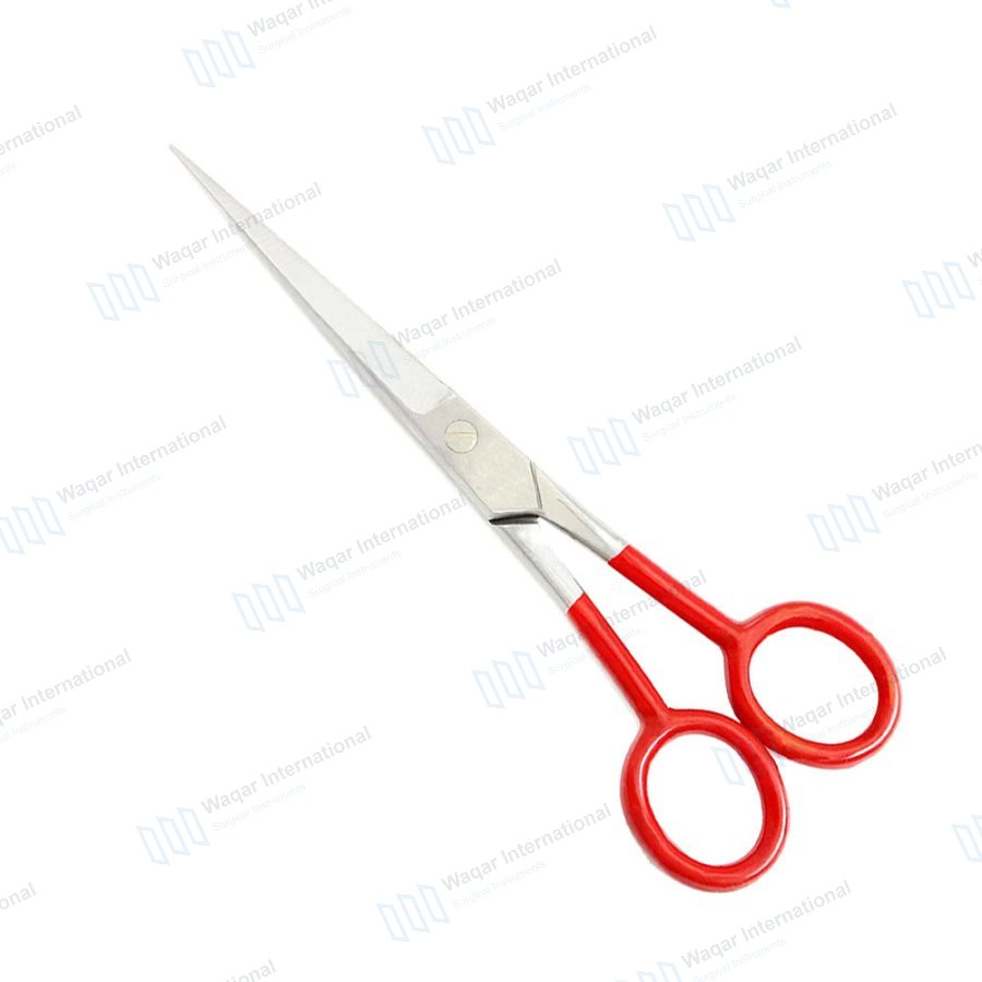Red Color Japanese Stainless Steel Right-Handed Foldable Barber Hair — dental instruments manufactured by Waqar International, Sialkot