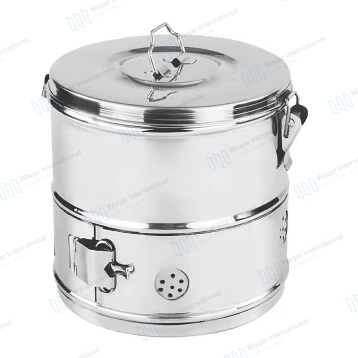 Stainless Steel Hospital Use Dressing Jars — surgical instruments manufactured by Waqar International, Sialkot