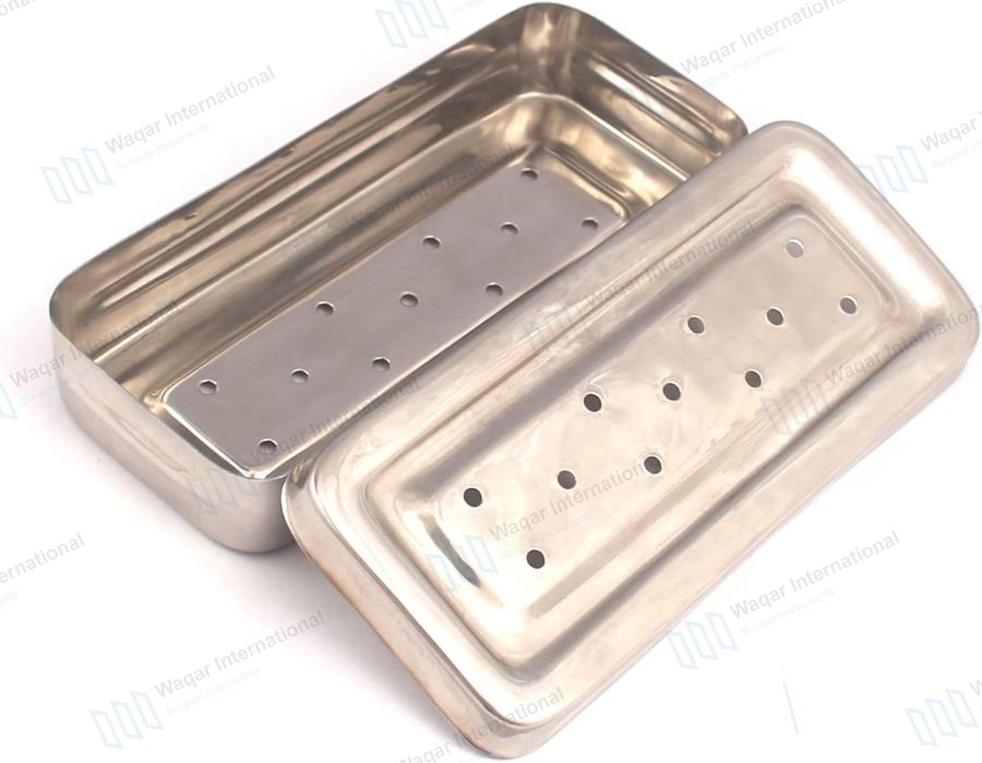 Stainless Steel Perforated Surgical Instrument Box for Dental — dental instruments manufactured by Waqar International, Sialkot
