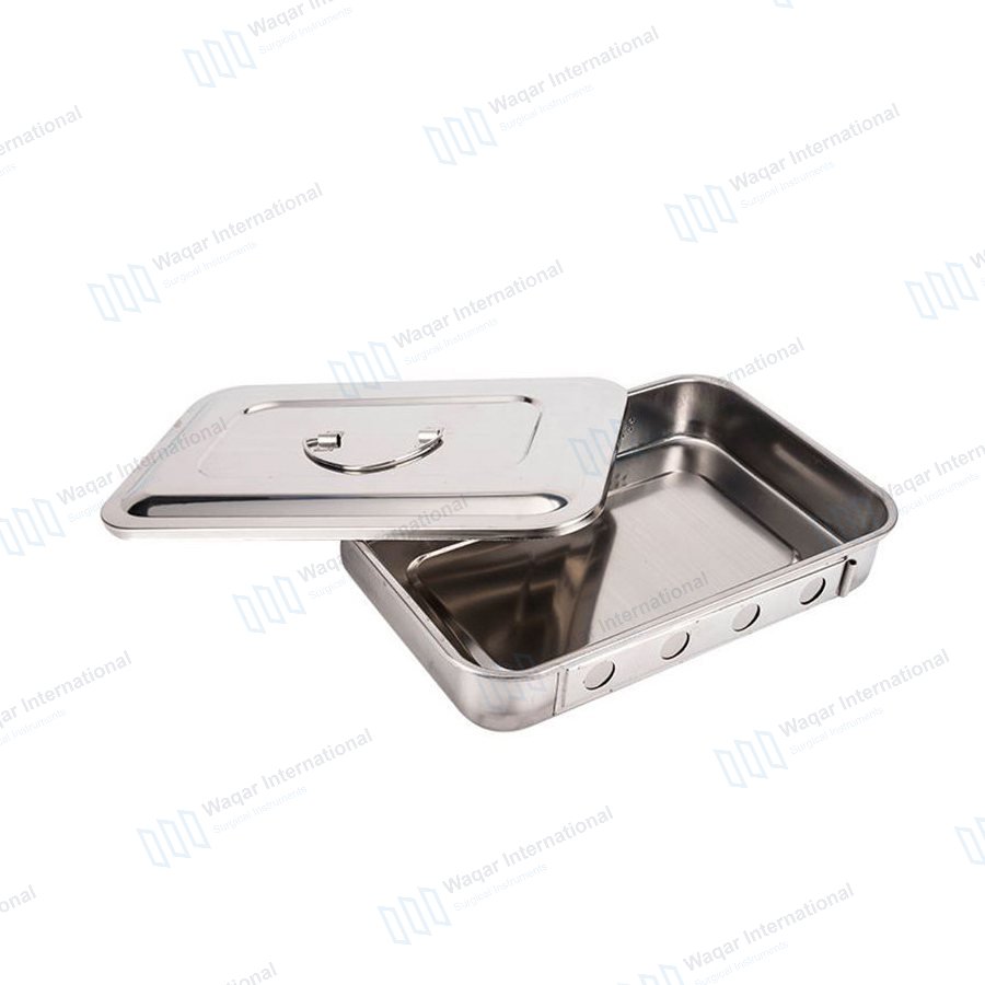 Stainless Steel Dental Instrument Trays Surgical Treatment Boxes — dental instruments manufactured by Waqar International, Sialkot